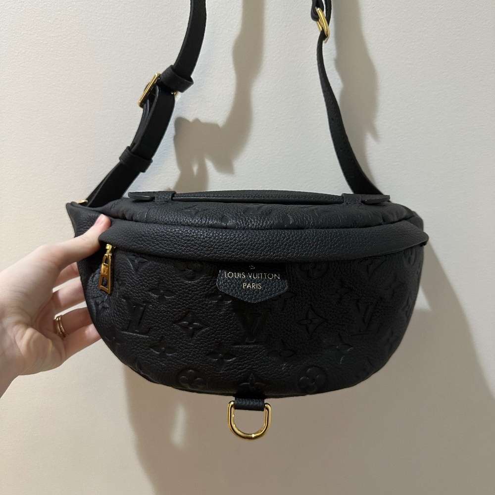 Black leather bumbag